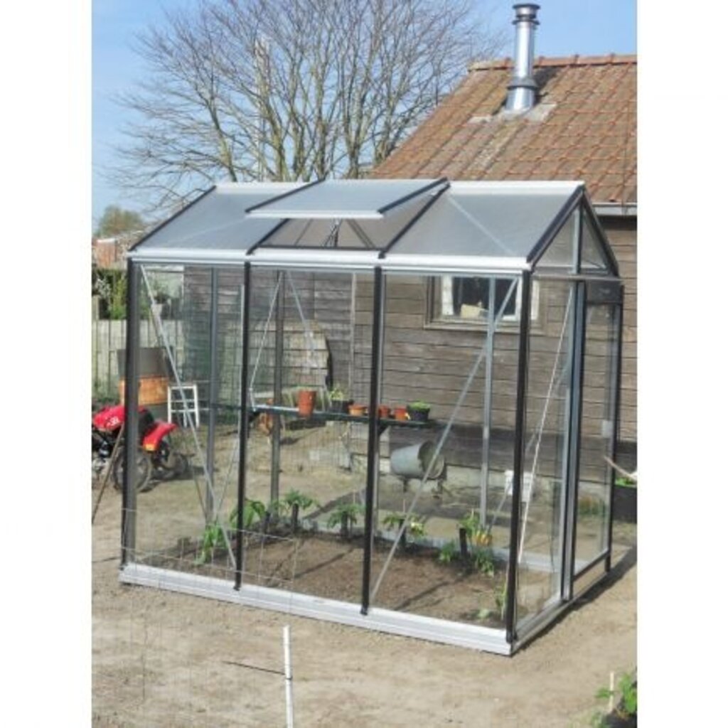 ACD tuinkassen ACD Tuinkas Piccolo (P04) - Aluminium - 159x298 cm (bxl) 179/221 cm (h) -  ral 9005 (zwart)