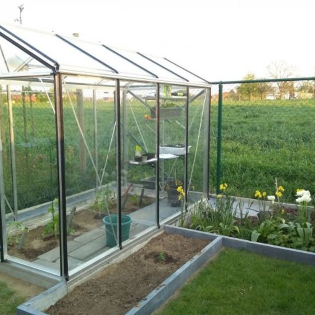 ACD tuinkassen ACD Tuinkas Piccolo (P05) - Aluminium - 159x371 cm (bxl) 179/221 cm (h) -  ral 9005 (zwart)