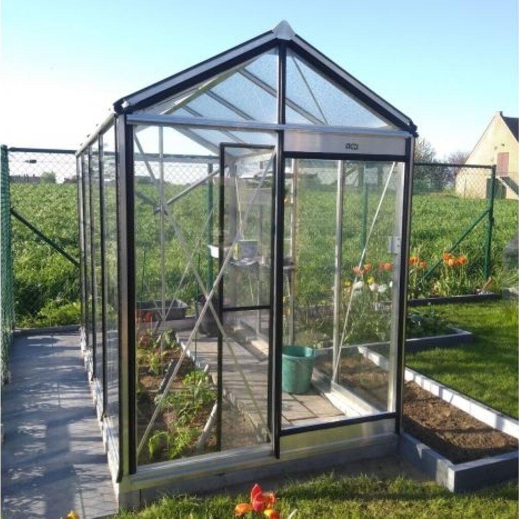ACD tuinkassen ACD Tuinkas Piccolo (P05) - Aluminium - 159x371 cm (bxl) 179/221 cm (h) -  ral 9005 (zwart)