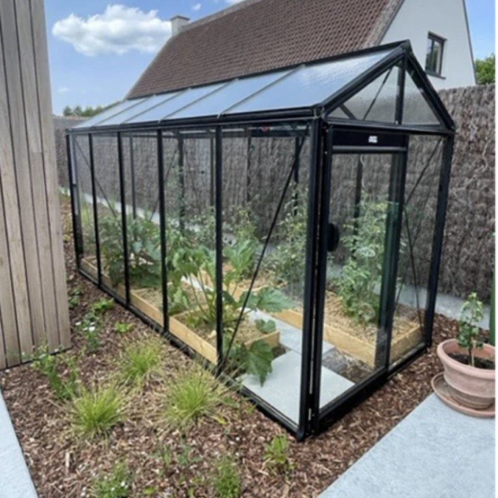 ACD tuinkassen ACD Tuinkas Piccolo (P05) - Aluminium - 159x371 cm (bxl) 179/221 cm (h) -  ral 9005 (zwart)