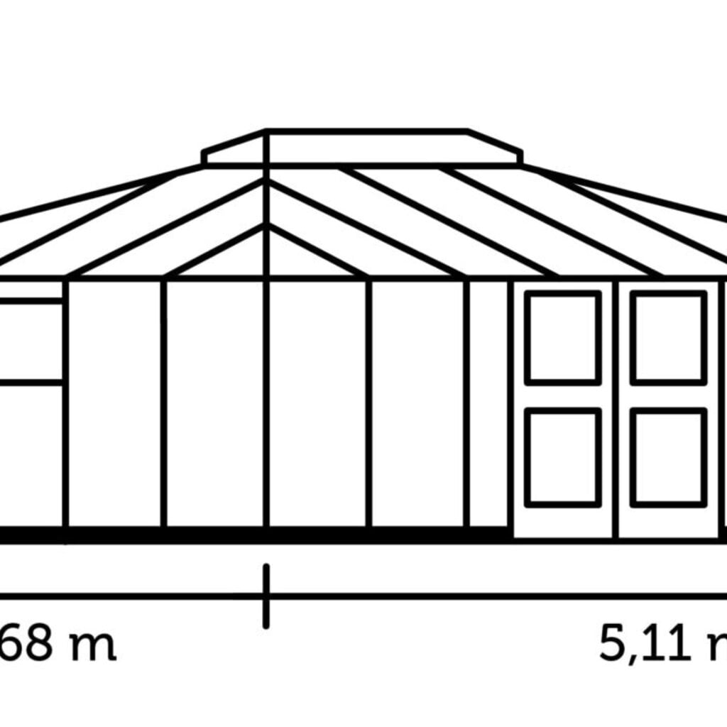 Juliana Prieel Grand Oase 18,8 antracietgrijs gecoat, 368X511 CM (BXL) 195/306 CM (H)