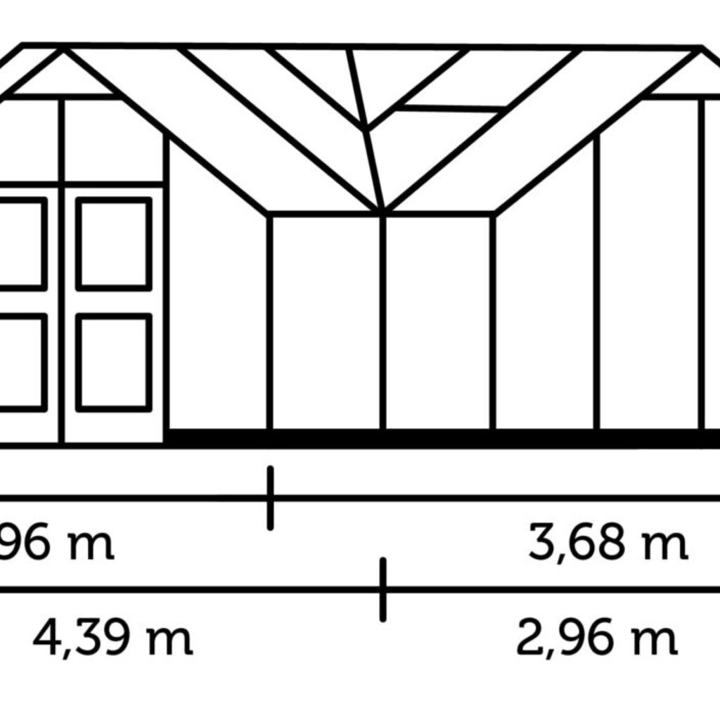 Royal Well Orangery 15,1 antracietgrijs - 439 x368 - 175/267 cm (h)