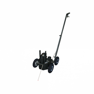 Markeringswagen 4 wiel gecoat zwart met luchtbanden