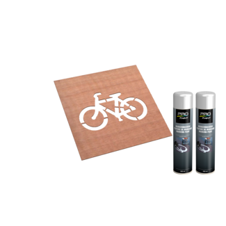 Wegmarkering sjabloon spuitmal fiets