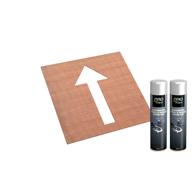 Wegmarkering sjabloon set (Verkeerspijl rechtdoor)