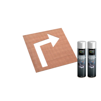 Wegmarkering sjabloon set (Verkeerspijl rechtsaf)