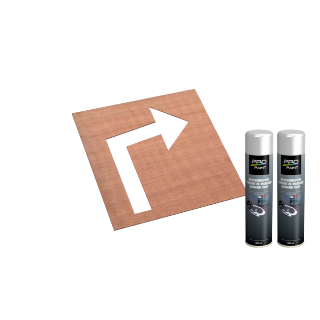 Wegmarkering sjabloon set (Verkeerspijl rechtsaf)