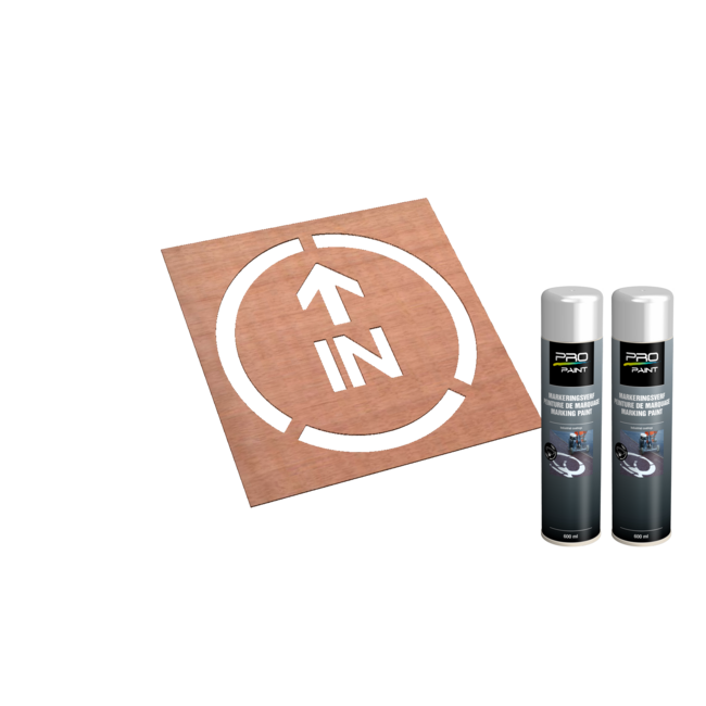 Wegmarkering sjabloon IN met Richting Pijl