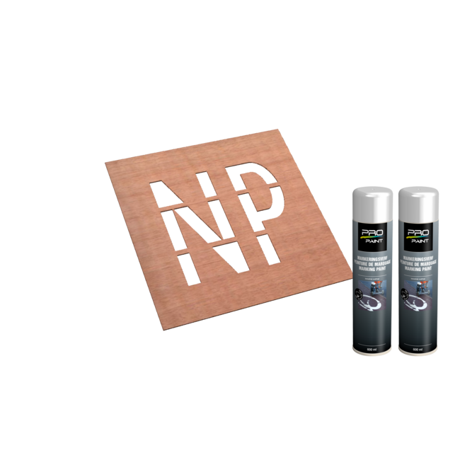 Wegmarkering sjabloon set (NP) voor niet parkeren aanduiding