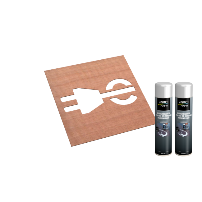 Wegmarkering sjabloon set (E-Laadstekker) voor oplaadpunt