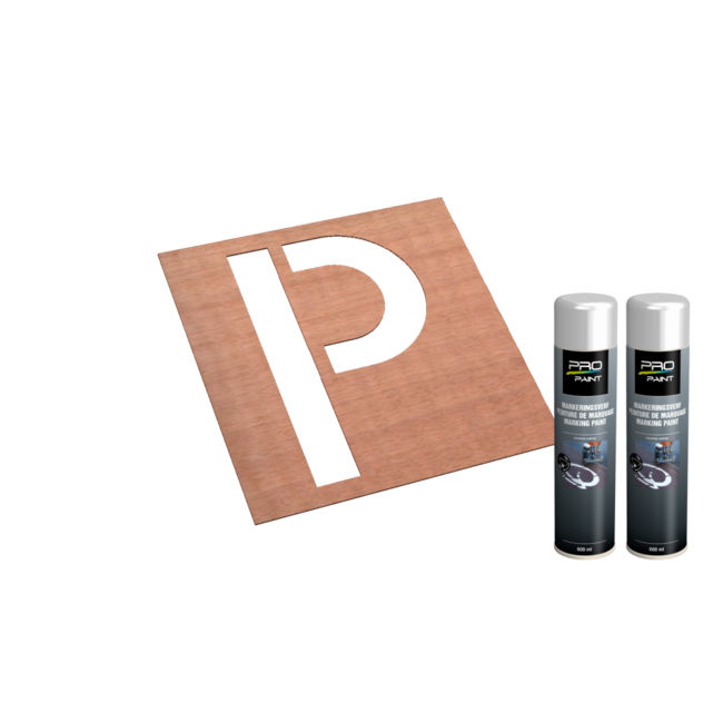 Wegmarkering set (P symbool) voor parkeervak aanduiding