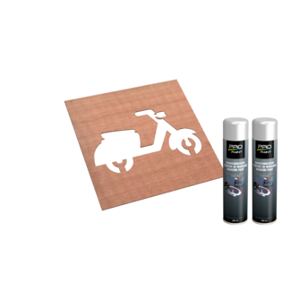 Wegmarkering sjabloon set (Scooter parkeervak)