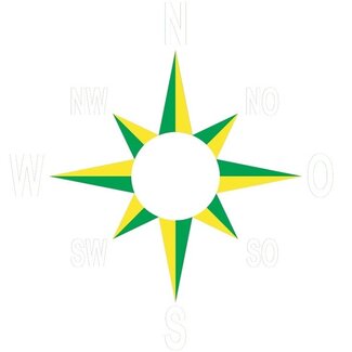 Thermoplast kompas 3-kleurig 400 x 400 cm.