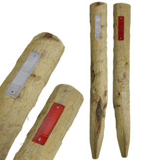 Traffictotaal Reflectorpaal Kastanjehout met reflector rood/wit 120cm