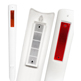 Bermpaal / Reflectorpaal kunststof Flexibel met reflectoren rood wit