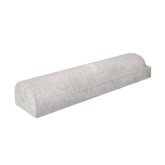 Stootbanden 1 kant rond en 1 kant recht grijs - met voet