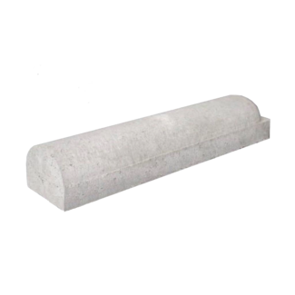 Traffictotaal Stootbanden 1 kant rond en 1 kant recht grijs - met voet