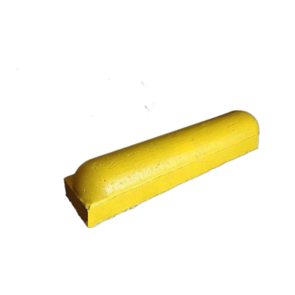 Stootbanden 1 kant rond en 1 kant recht geel - met voet