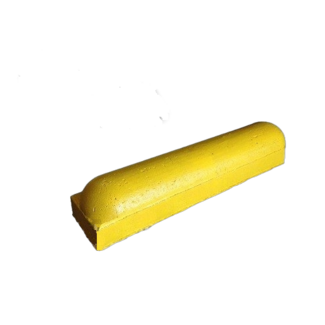 Traffictotaal Stootbanden 1 kant rond en 1 kant recht geel - met voet