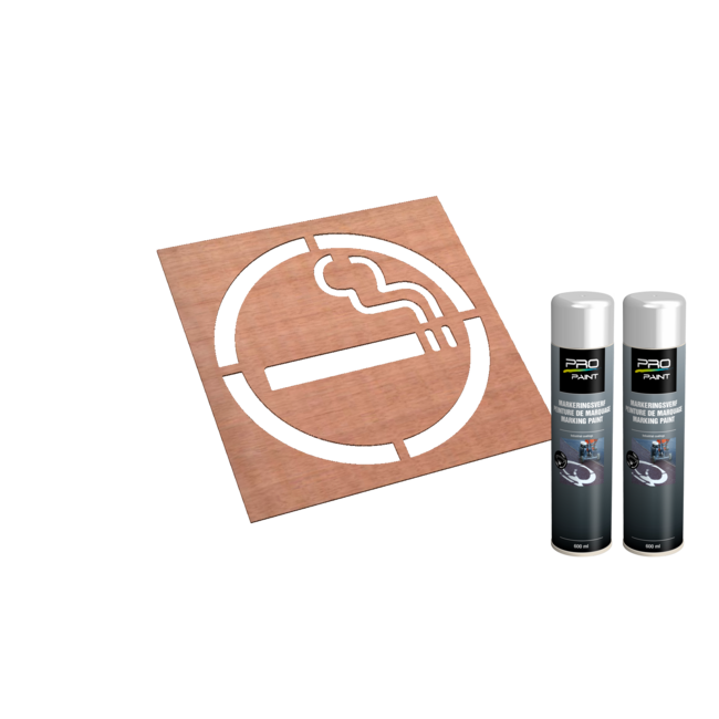 Wegmarkering sjabloon set (Rokerszone toegestaan)