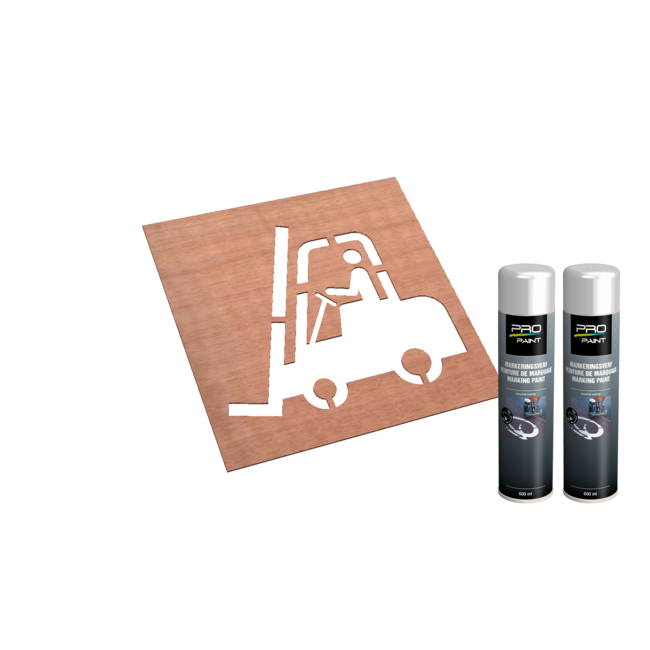 Wegmarkering sjabloon set (Heftruck)