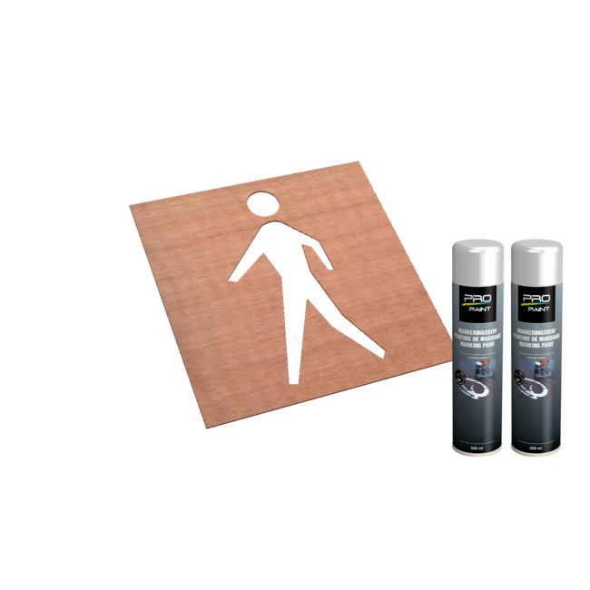 Wegmarkering sjabloon set (Voetgangers)