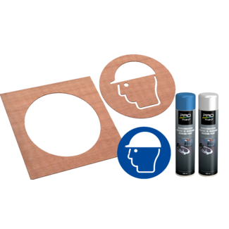 Wegmarkering sjabloon Veiligheidshelm verplicht