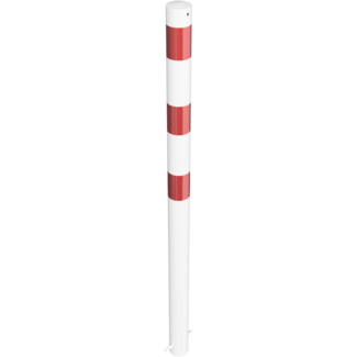 Afzetpaal Ø76mm met bodemplaat of grondanker met optie voor kettingogen