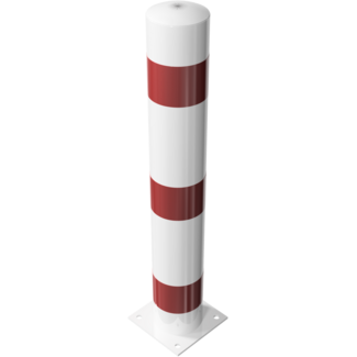 Rampaal rood-wit Ø 152mm met vaste bodemplaat