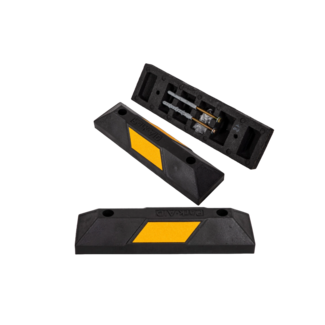 Parkeerstop rubber geel/zwart 55cm reflecterend