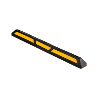 Varkensrug rubber zwart/geel - 176cm - enkelzijdig - reflecterend