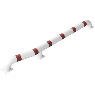 Wieldringers geknikt laad-en-losdok vrachtwagen rood - wit