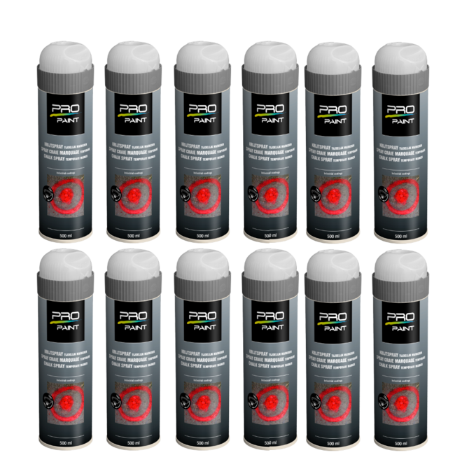 Pro-Paint Krijtspray (Tijdelijke markering) Wit - Spuitbus 500ml