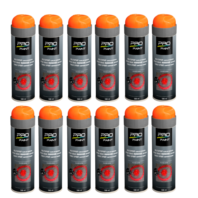 Pro-Paint Krijtspray (Tijdelijke markering) Oranje - Spuitbus 500ml