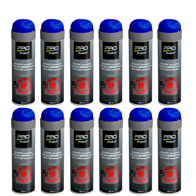 Pro-Paint Krijtspray (Tijdelijke markering) Blauw - Spuitbus 500ml