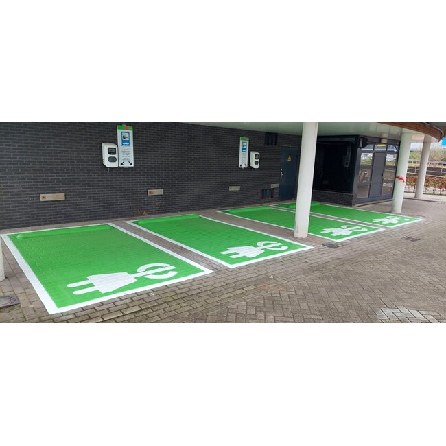 Markering elektrische auto oplaadpunt (parkeervak groen)