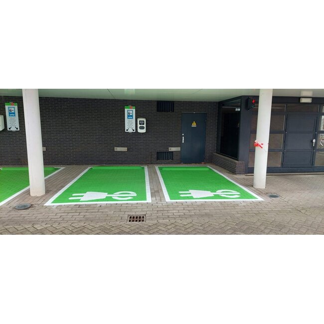 Markering elektrische auto oplaadpunt (parkeervak groen)