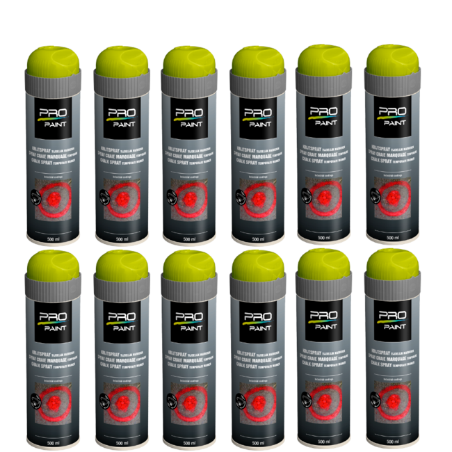Pro-Paint Krijtspray (Tijdelijke markering) Geel - Spuitbus 500ml