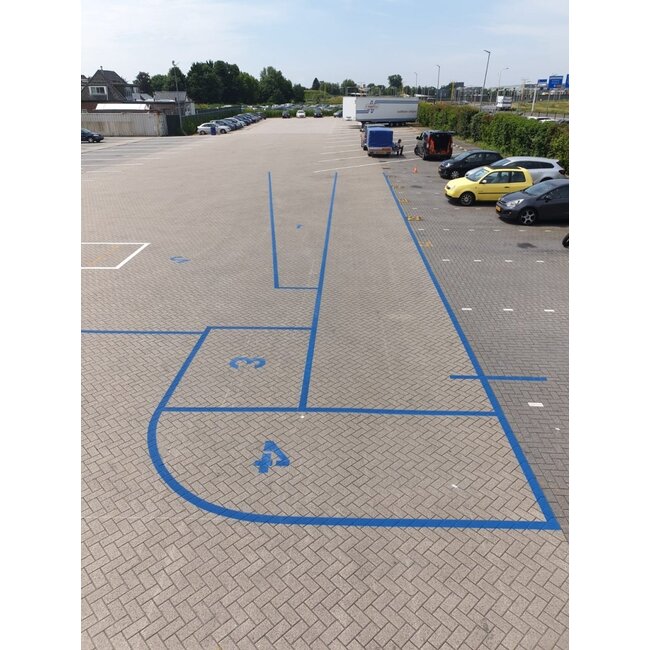 Markering spiegelafstelplaats voor vrachtwagens