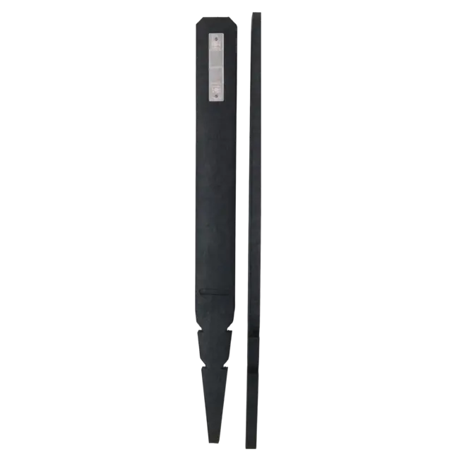 Bermpaal kunststof zwart met reflector rood/wit