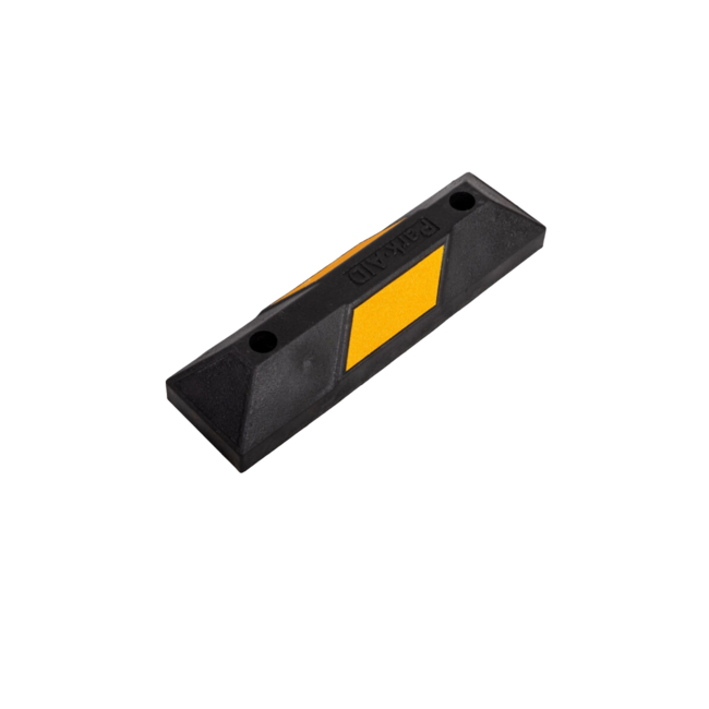 Parkeerstop rubber geel/zwart 55cm reflecterend