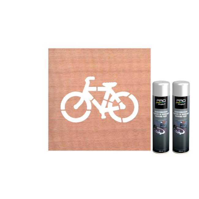 Wegmarkering sjabloon spuitmal fiets