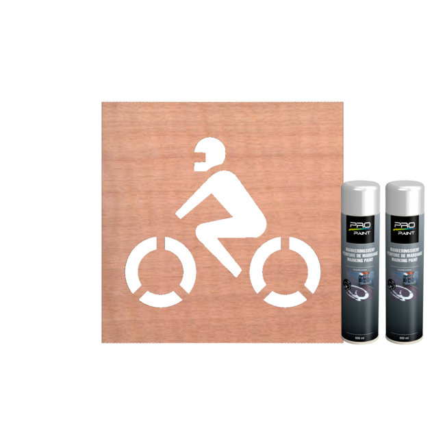 Wegmarkering sjabloon set (Motor parkeervak) met wegenverf