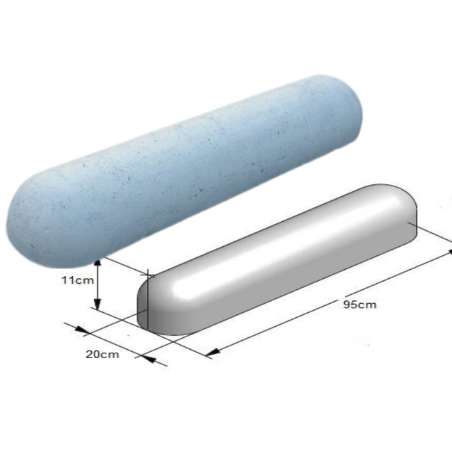 Varkensrug beton ROND wit