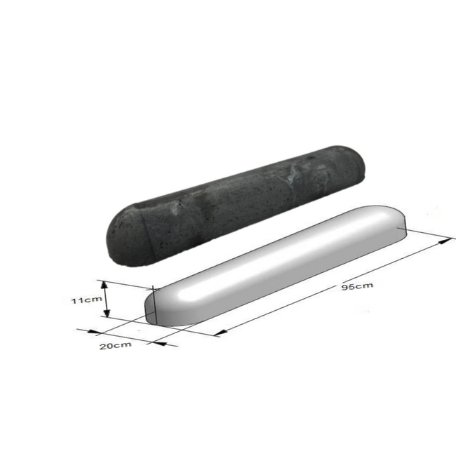 Varkensrug beton ROND antraciet