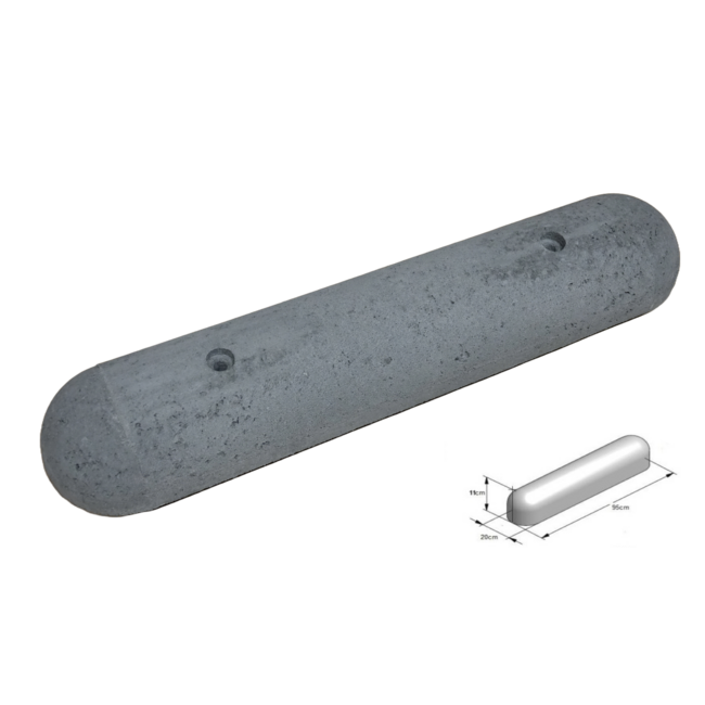 Traffictotaal Varkensrug beton ROND grijs met montage gaten