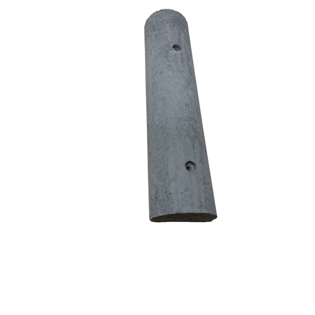 Varkensrug beton RECHT grijs met montage gaten