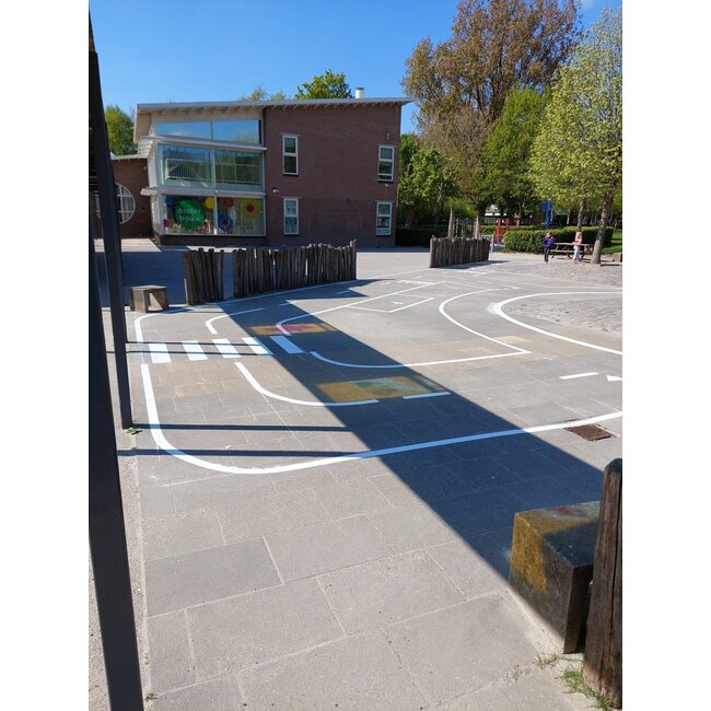 Wegmarkering schooplein - verkeersplein