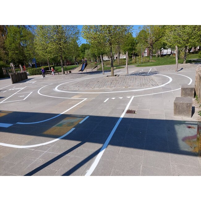 Wegmarkering schooplein - verkeersplein