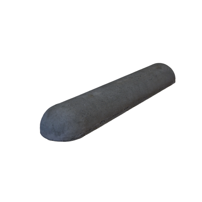 Varkensrug beton 1 kant rond en 1 kant recht grijs